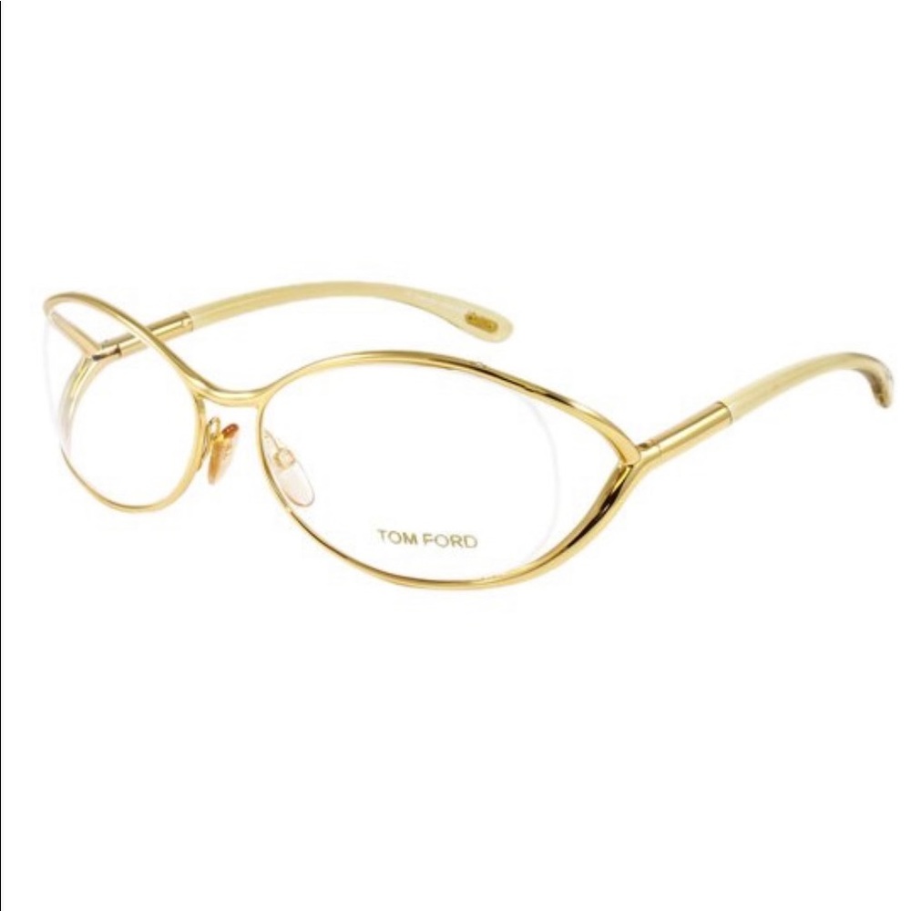 Tom Ford AUTHENTIC Goldtone Rectangular Optical Frames 👓